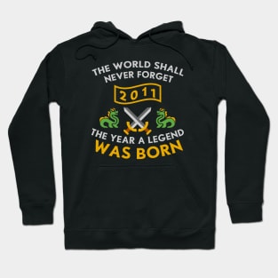 2011 The Year A Legend Was Born Dragons and Swords Design (Light) Hoodie